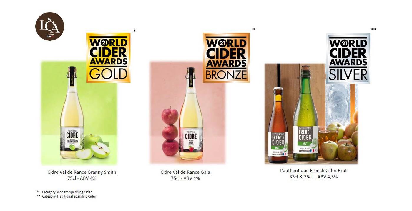 LCA CIDERS SUCCESSFUL AT 2021 WORLD CIDER AWARDS ! Val de Rance